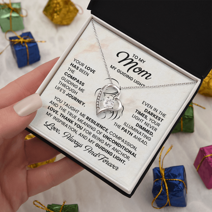 to my mom necklace guiding light message jewelry