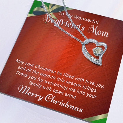 To My Wonderful Boyfriend's Mom - Love and Joy - Christmas Gift - Forever Love Necklace