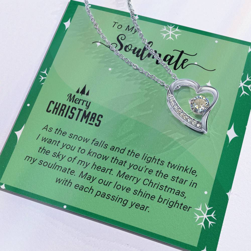 To My Soulmate - My Heart - Christmas Gift - Forever Love Necklace