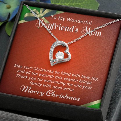 To My Wonderful Boyfriend's Mom - Love and Joy - Christmas Gift - Forever Love Necklace