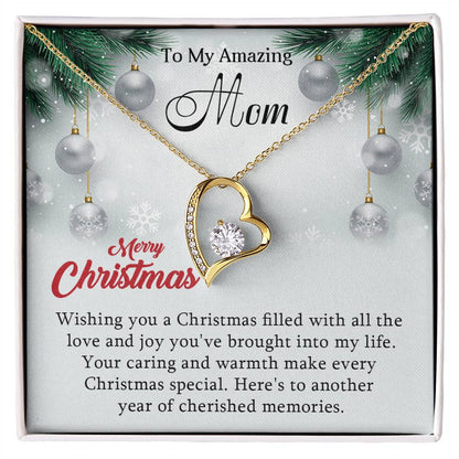 Mom - Love & Joy - Christmas Gift for Mom - Forever Love Necklace