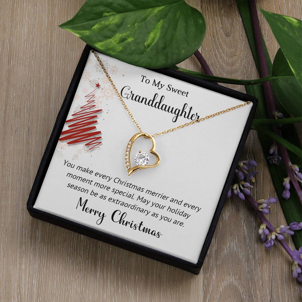 To My Sweet Granddaughter - Extraordinary - Christmas Gift - Forever Love Necklace
