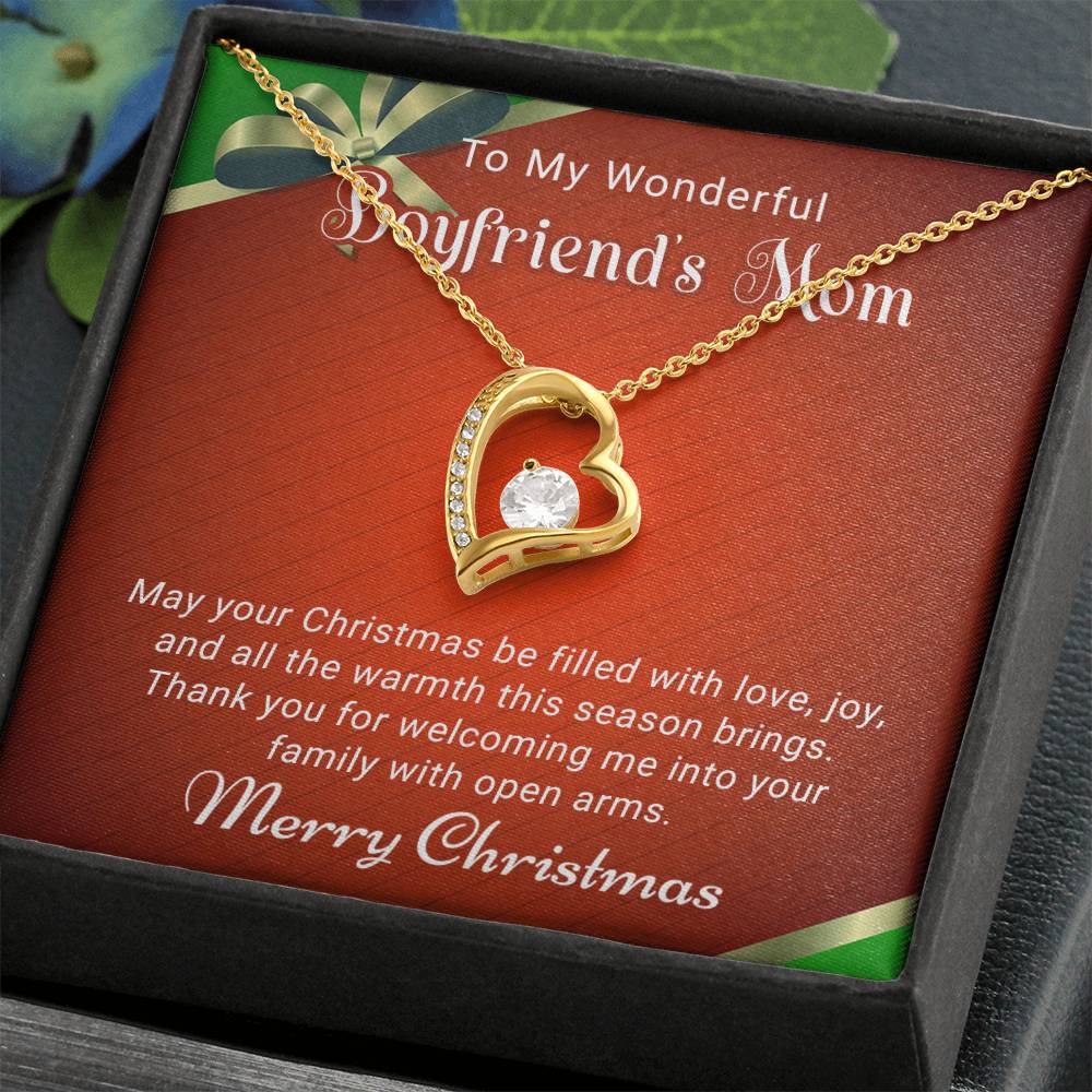 To My Wonderful Boyfriend's Mom - Love and Joy - Christmas Gift - Forever Love Necklace