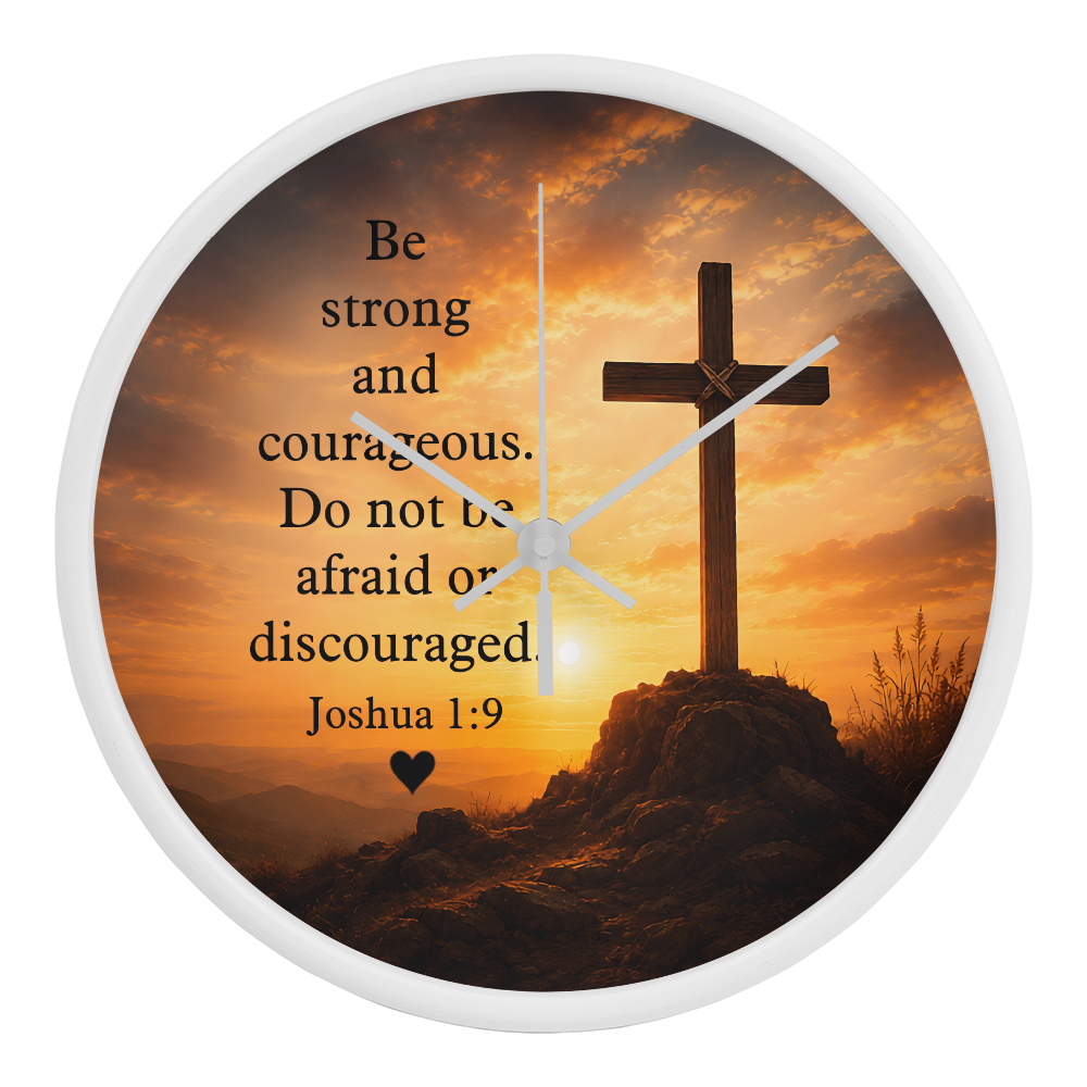 Scripture wall clock with cross