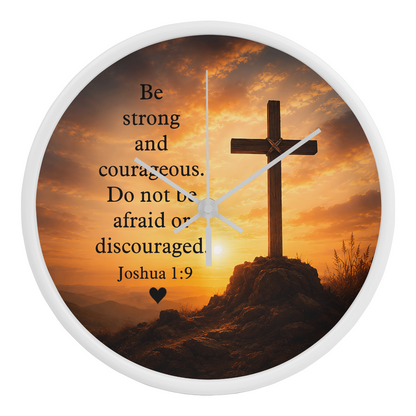 Scripture wall clock with cross