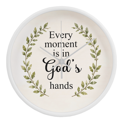 Every Moment Is in God's Hands Christian Wall Clock – Inspirational Faith Home Decor | Religious Wall Clock