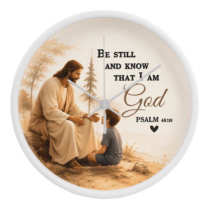 Be Still and Know That I Am God Wall Clock – Psalm 46:10 Christian Wall Clock | Inspirational Faith Home Decor
