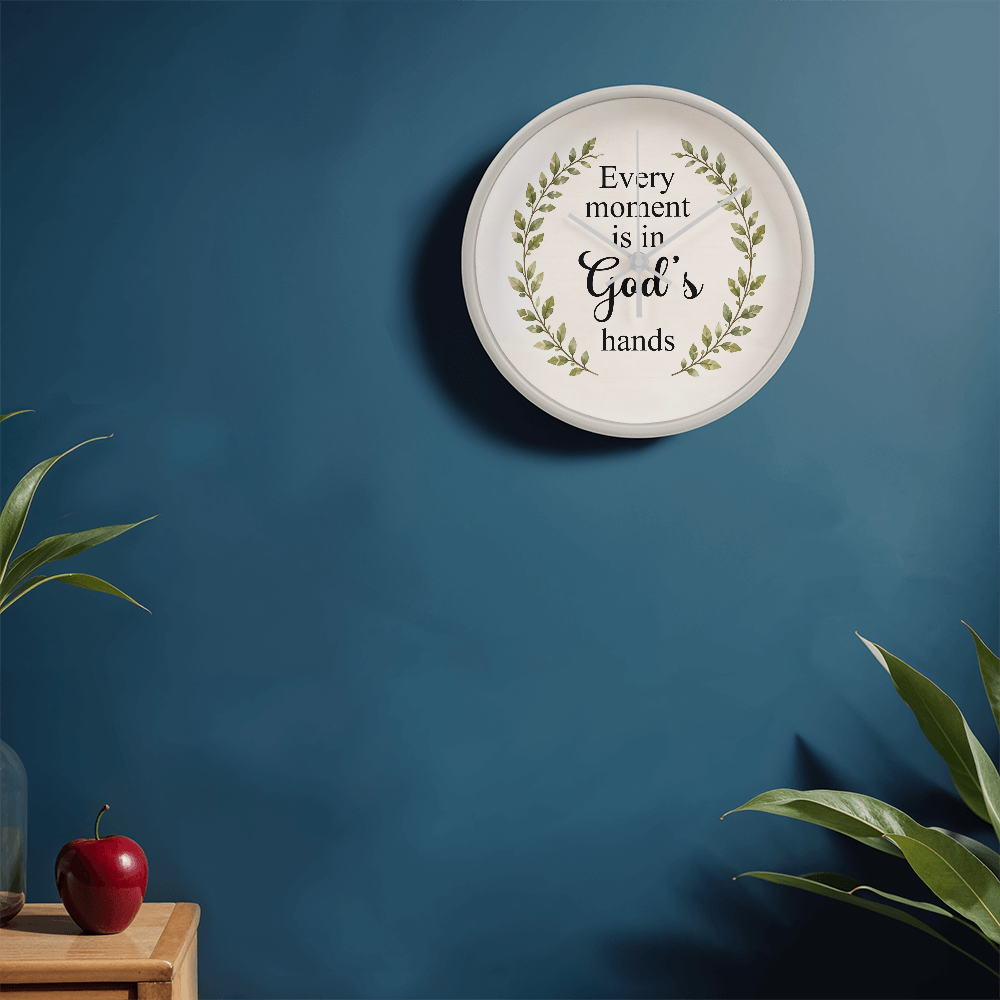 Every Moment Is in God's Hands Christian Wall Clock – Inspirational Faith Home Decor | Religious Wall Clock