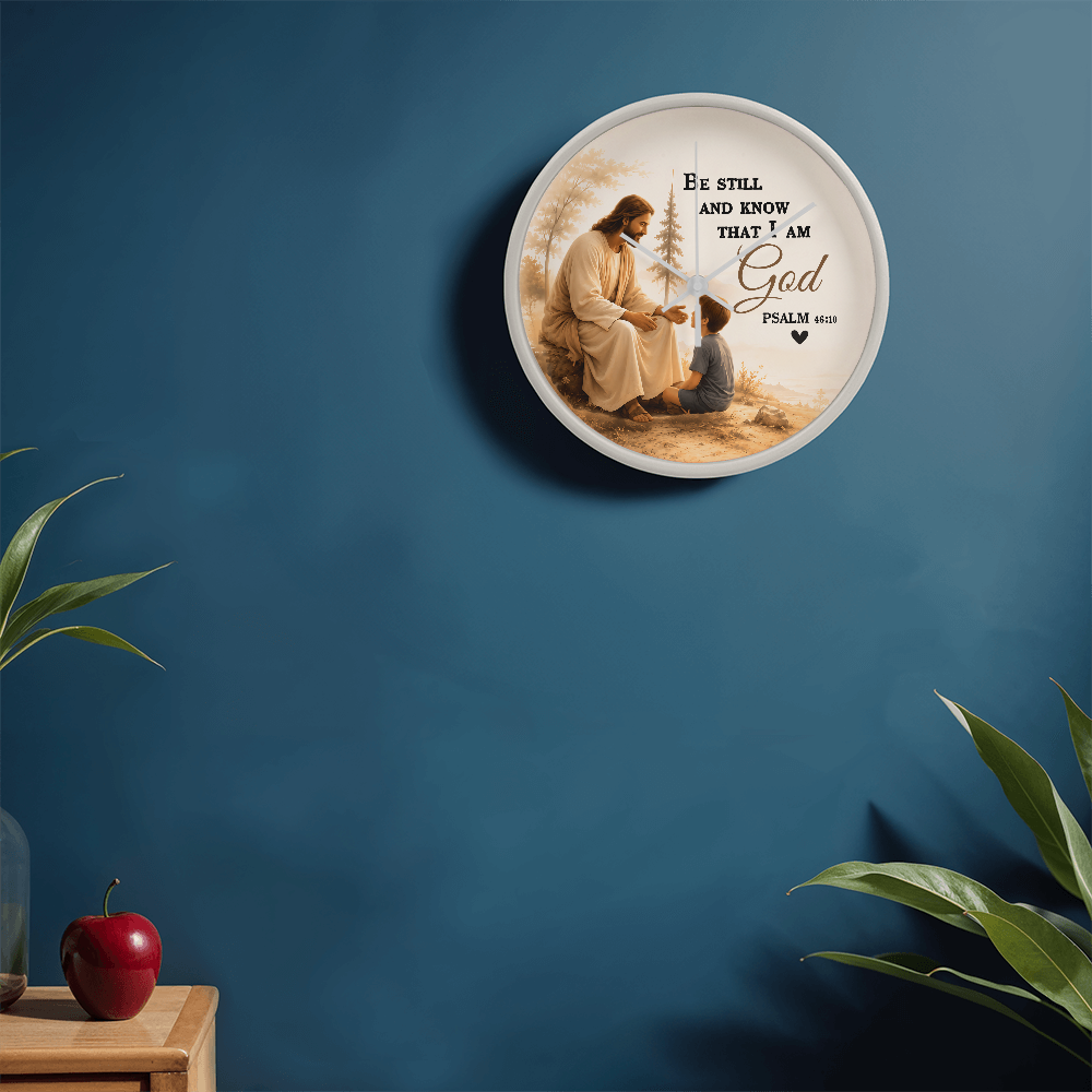 Be Still and Know That I Am God Wall Clock – Psalm 46:10 Christian Wall Clock | Inspirational Faith Home Decor