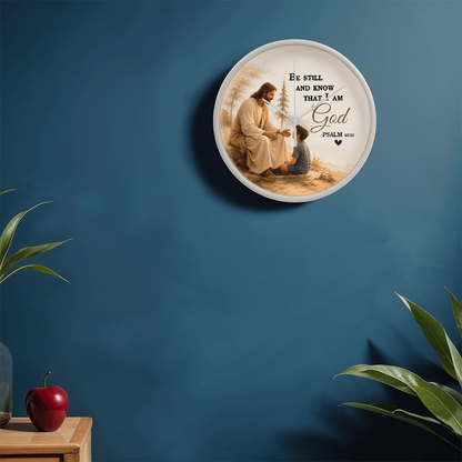 Be Still and Know That I Am God Wall Clock – Psalm 46:10 Christian Wall Clock | Inspirational Faith Home Decor