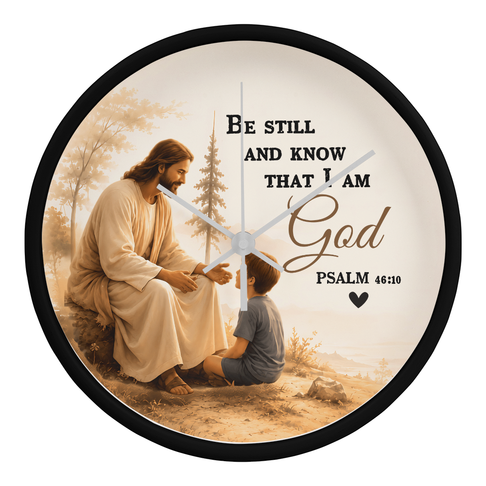Be Still and Know That I Am God Wall Clock – Psalm 46:10 Christian Wall Clock | Inspirational Faith Home Decor