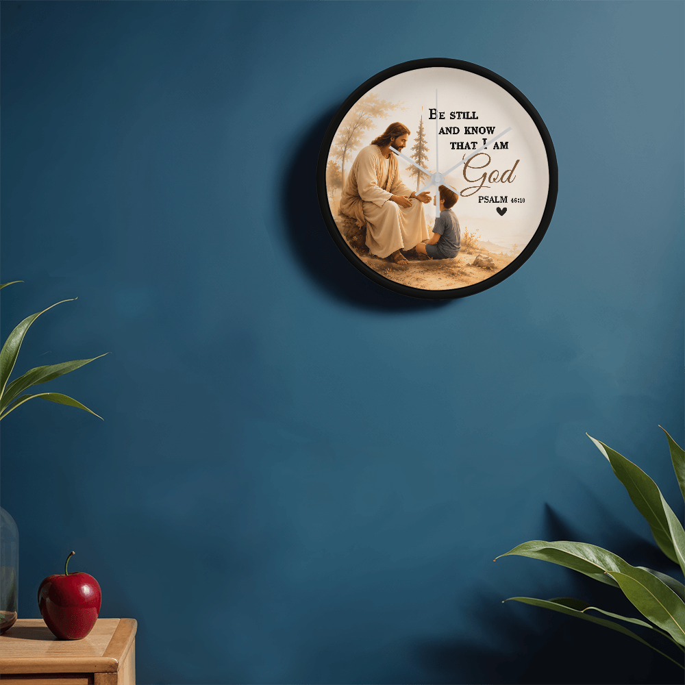 Be Still and Know That I Am God Wall Clock – Psalm 46:10 Christian Wall Clock | Inspirational Faith Home Decor