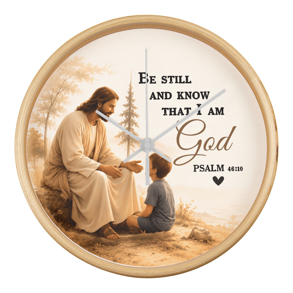 Be Still and Know That I Am God Wall Clock – Psalm 46:10 Christian Wall Clock | Inspirational Faith Home Decor