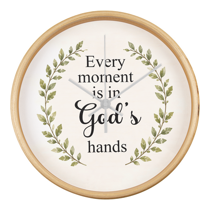 Every Moment Is in God's Hands Christian Wall Clock – Inspirational Faith Home Decor | Religious Wall Clock
