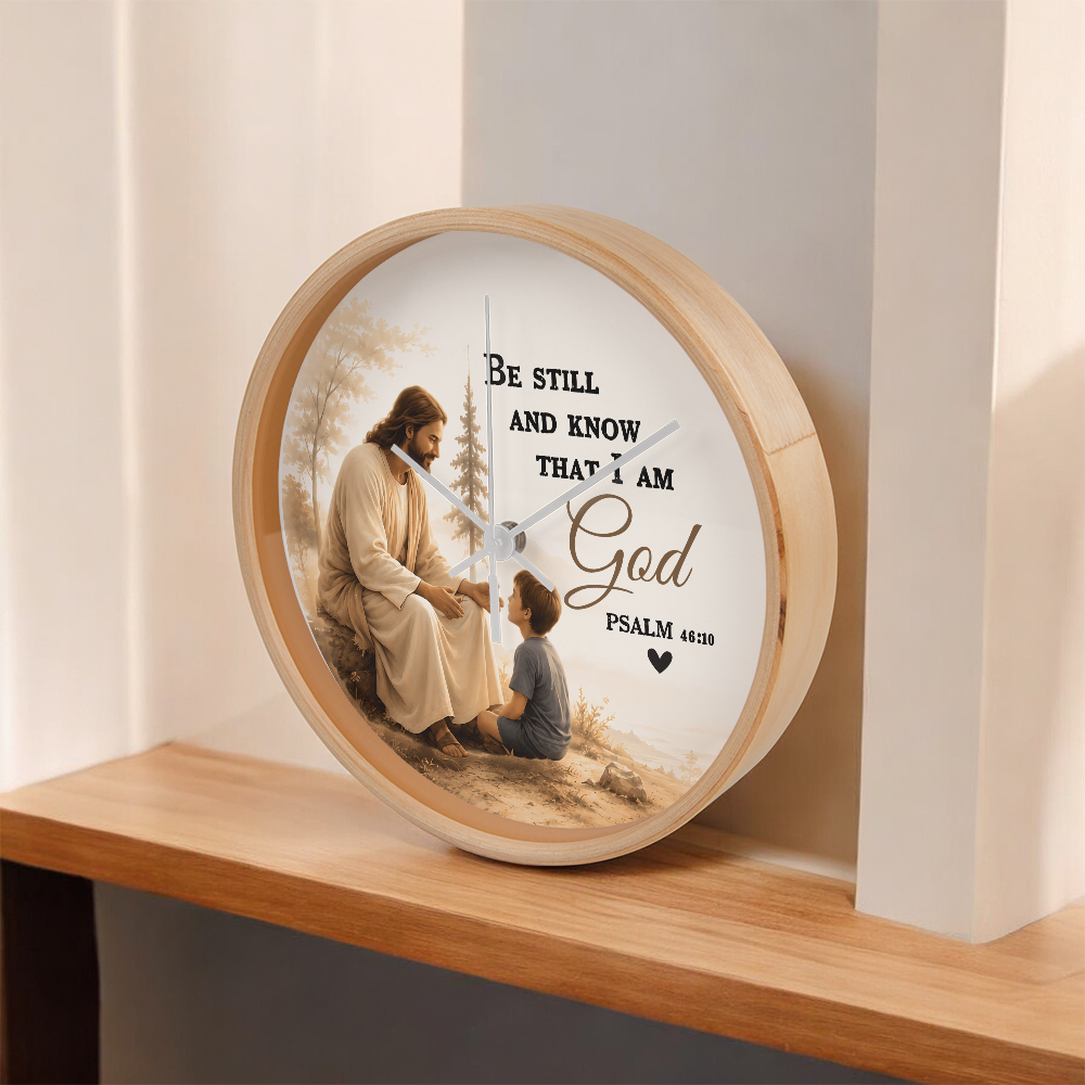 Be Still and Know That I Am God Wall Clock – Psalm 46:10 Christian Wall Clock | Inspirational Faith Home Decor