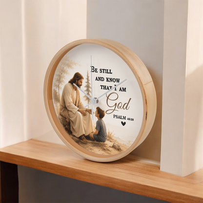 Be Still and Know That I Am God Wall Clock – Psalm 46:10 Christian Wall Clock | Inspirational Faith Home Decor