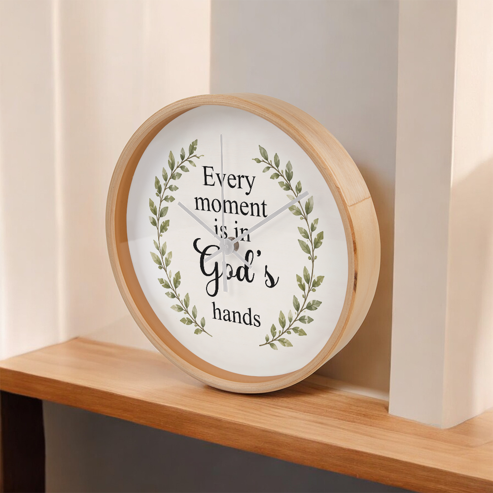 Every Moment Is in God's Hands Christian Wall Clock – Inspirational Faith Home Decor | Religious Wall Clock