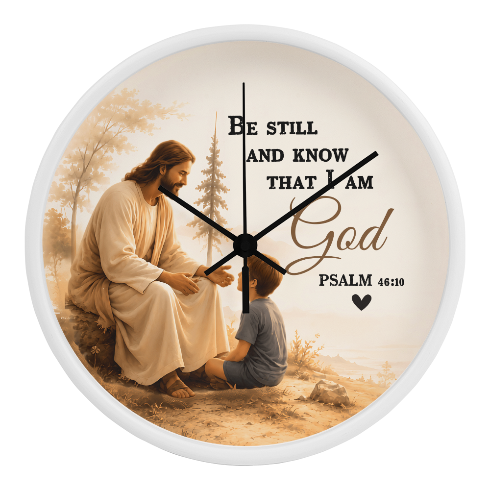 Be Still and Know That I Am God Wall Clock – Psalm 46:10 Christian Wall Clock | Inspirational Faith Home Decor