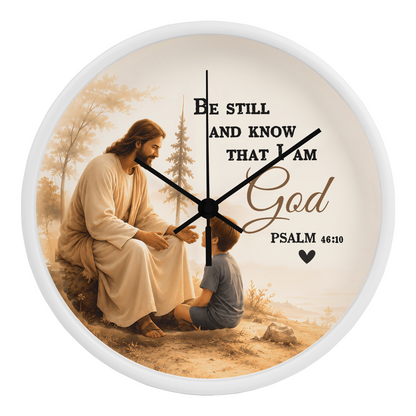 Be Still and Know That I Am God Wall Clock – Psalm 46:10 Christian Wall Clock | Inspirational Faith Home Decor