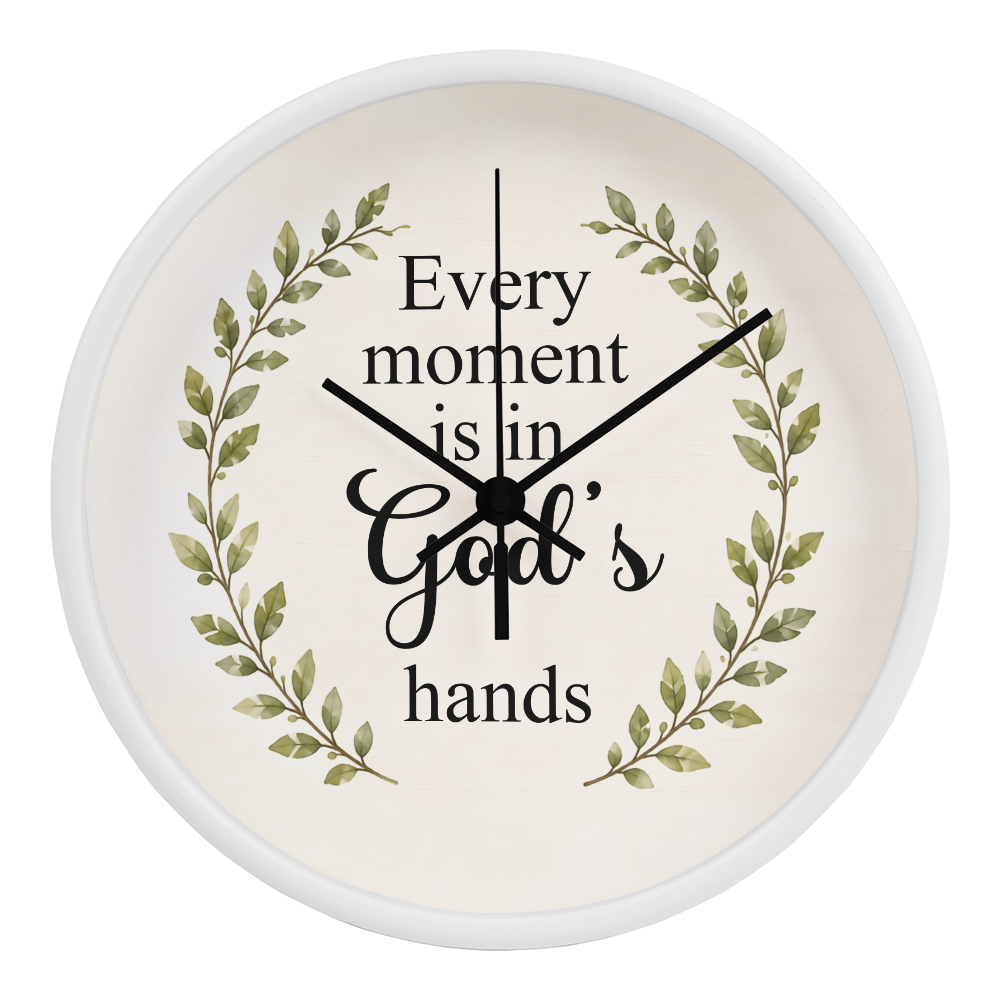 Every Moment Is in God's Hands Christian Wall Clock – Inspirational Faith Home Decor | Religious Wall Clock