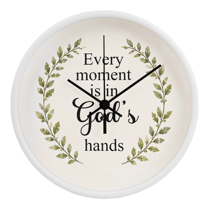 Every Moment Is in God's Hands Christian Wall Clock – Inspirational Faith Home Decor | Religious Wall Clock