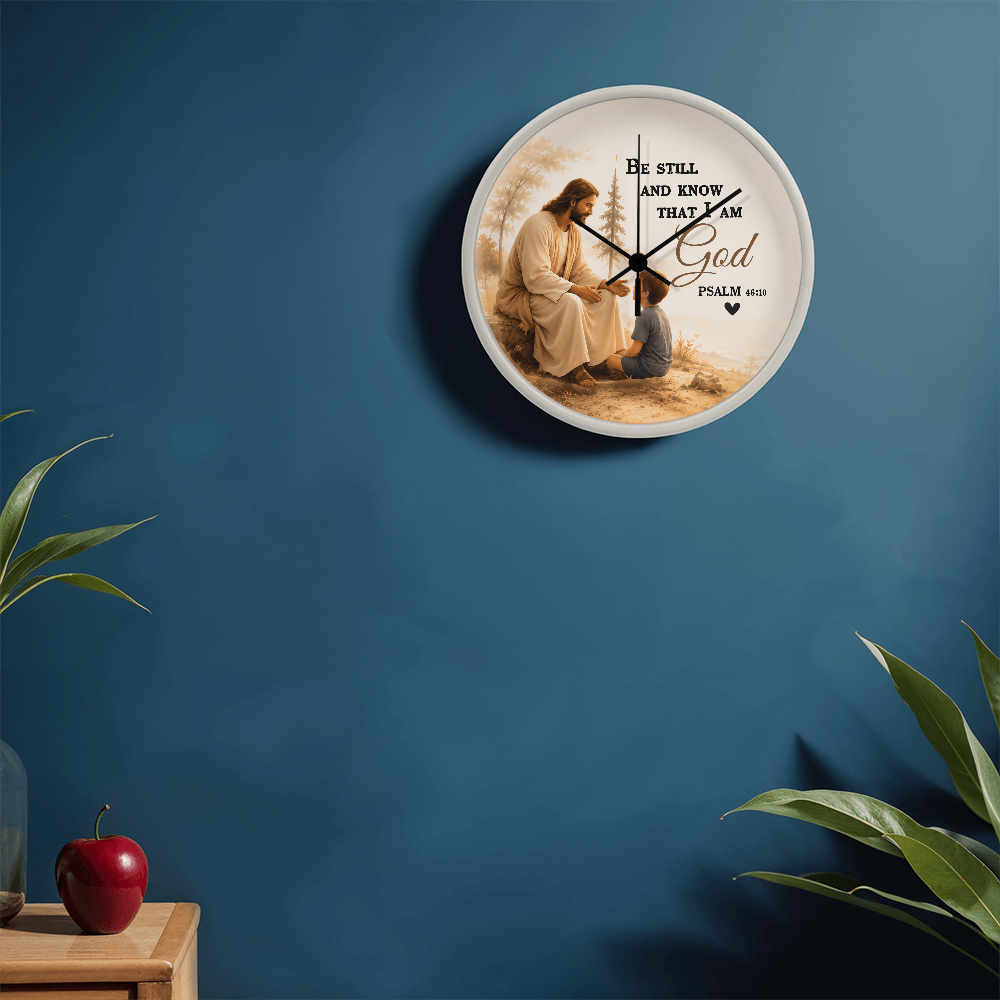 Be Still and Know That I Am God Wall Clock – Psalm 46:10 Christian Wall Clock | Inspirational Faith Home Decor