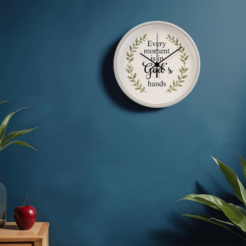 Every Moment Is in God's Hands Christian Wall Clock – Inspirational Faith Home Decor | Religious Wall Clock