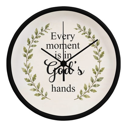 Every Moment Is in God's Hands Christian Wall Clock – Inspirational Faith Home Decor | Religious Wall Clock