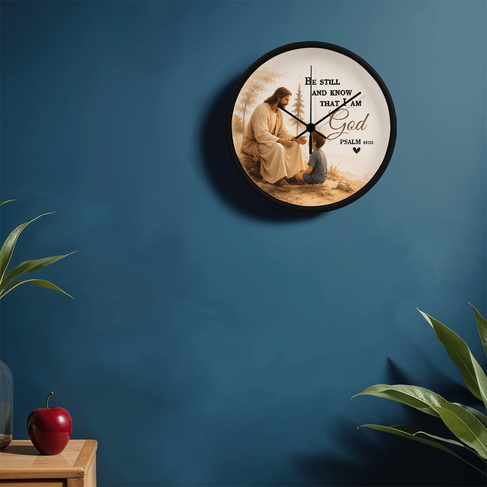Be Still and Know That I Am God Wall Clock – Psalm 46:10 Christian Wall Clock | Inspirational Faith Home Decor