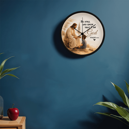 Be Still and Know That I Am God Wall Clock – Psalm 46:10 Christian Wall Clock | Inspirational Faith Home Decor