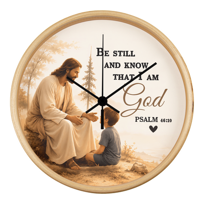 Be Still and Know That I Am God Wall Clock – Psalm 46:10 Christian Wall Clock | Inspirational Faith Home Decor