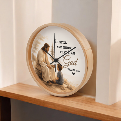 Be Still and Know That I Am God Wall Clock – Psalm 46:10 Christian Wall Clock | Inspirational Faith Home Decor