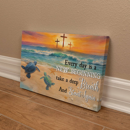 Inspirational faith based new beginning wall decoration