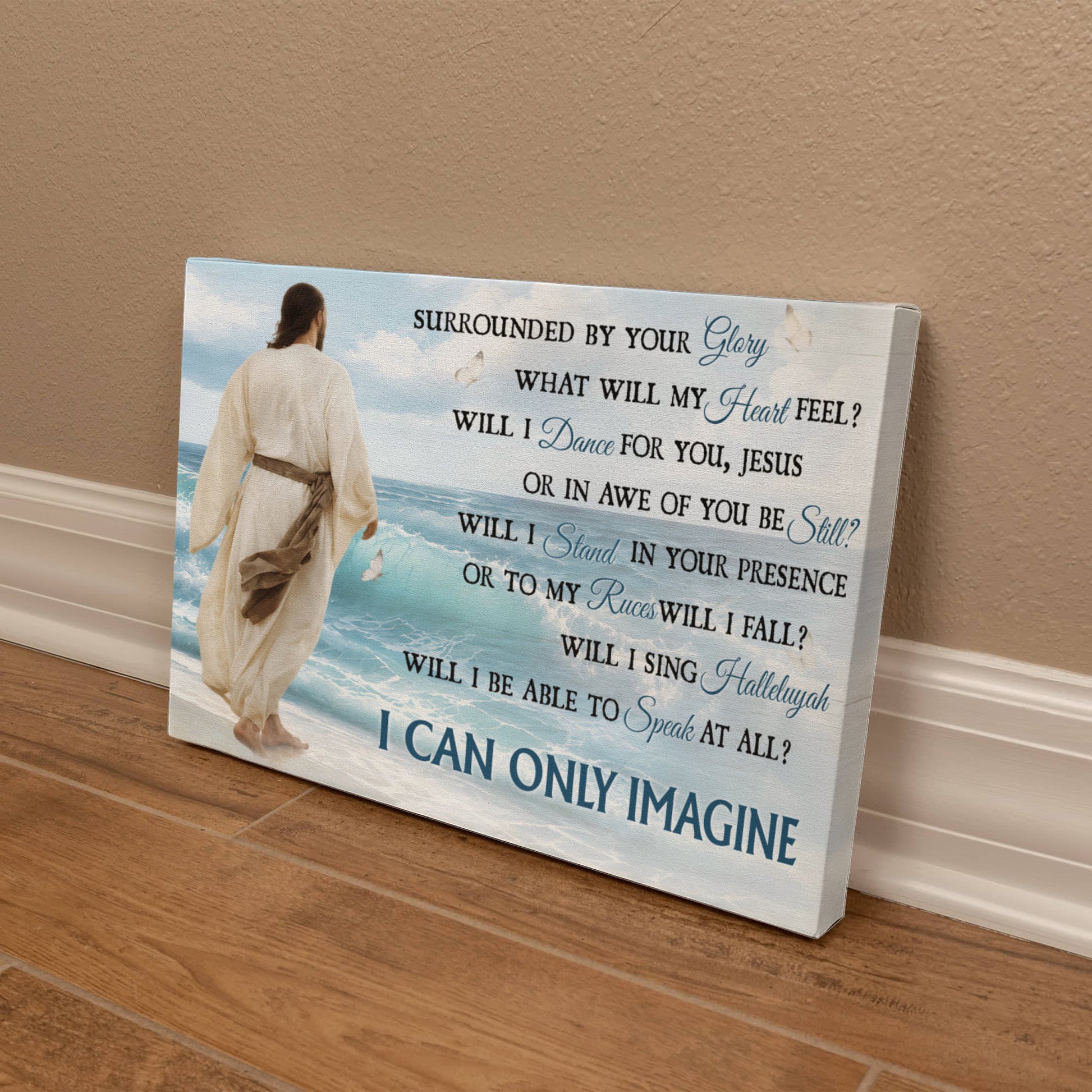 Inspirational faith based walk with Jesus wall decoration