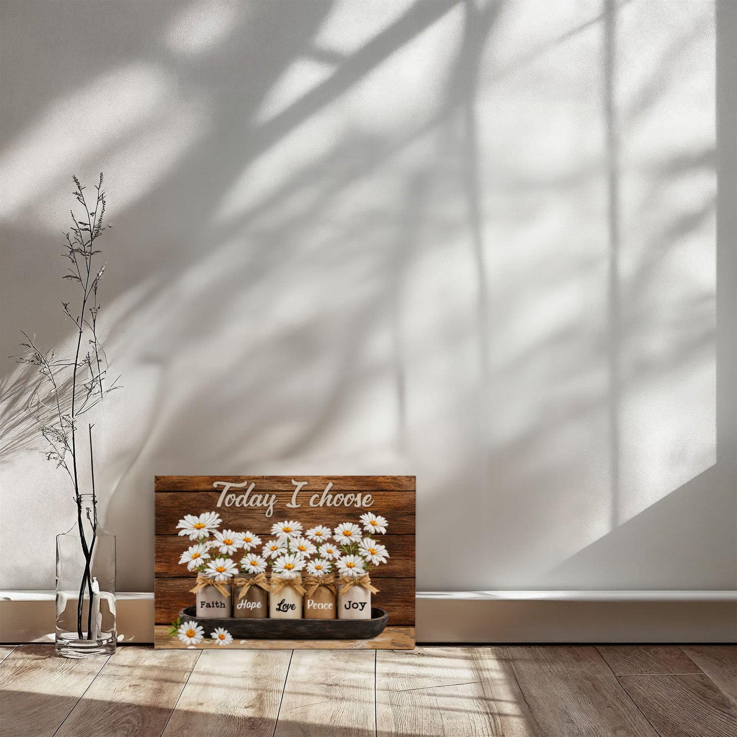 Today I Choose Faith Hope Love Peace Joy Canvas Print – Christian Wall Decor