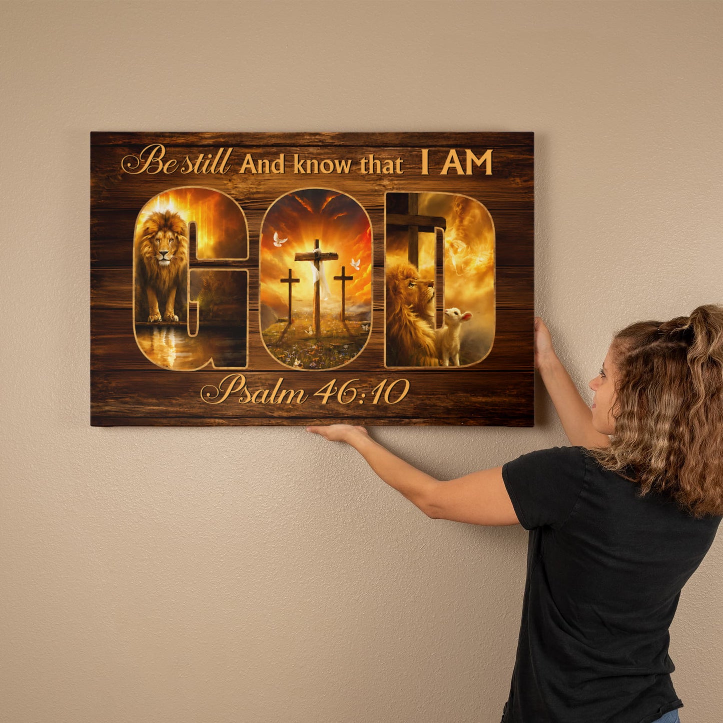 Three crosses at Calvary religious wall art