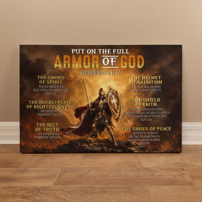 Dramatic fiery Christian battlefield wall art canvas