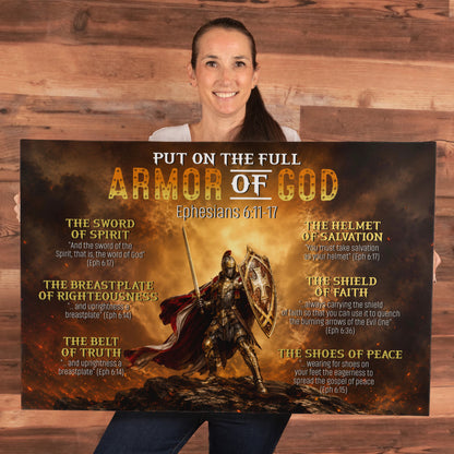 Dramatic fiery Christian battlefield wall art canvas