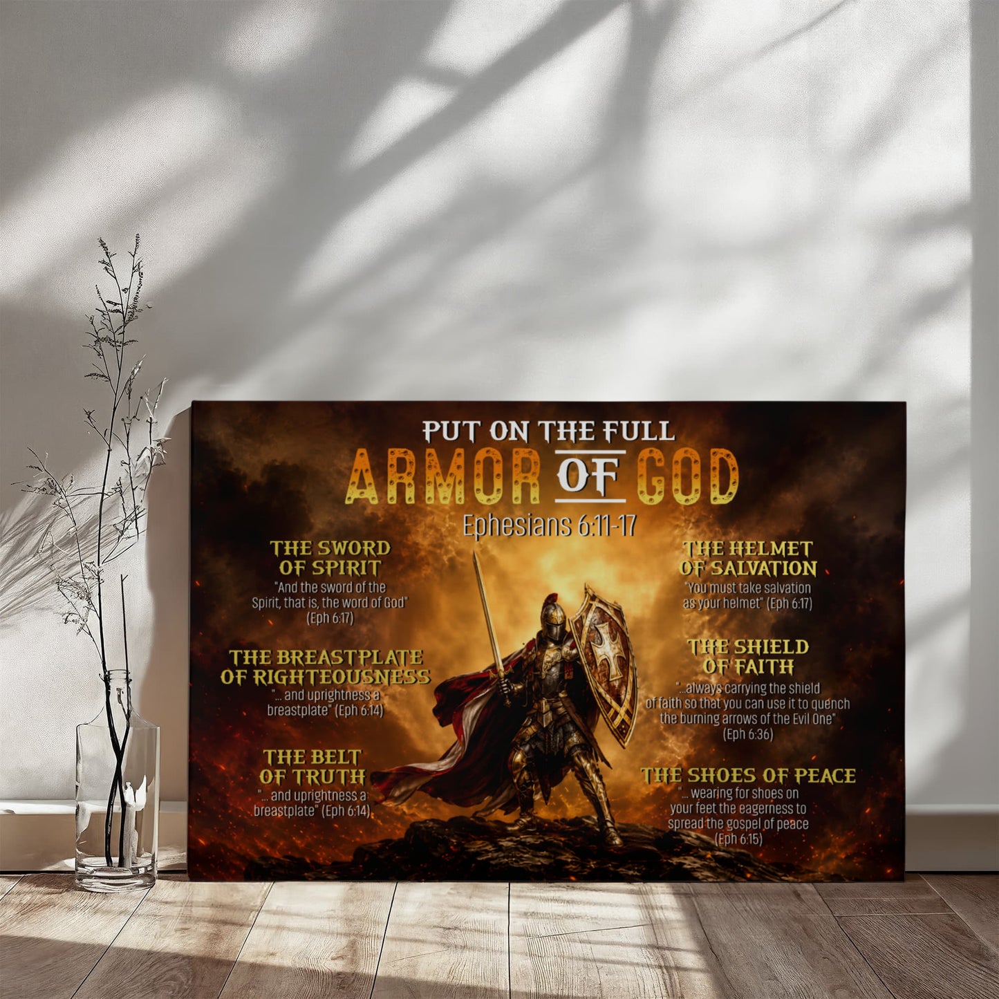 Masculine religious home office wall decoration