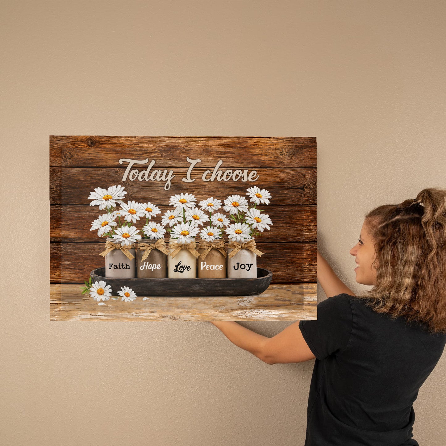Today I Choose Faith Hope Love Peace Joy Canvas Print – Christian Wall Decor