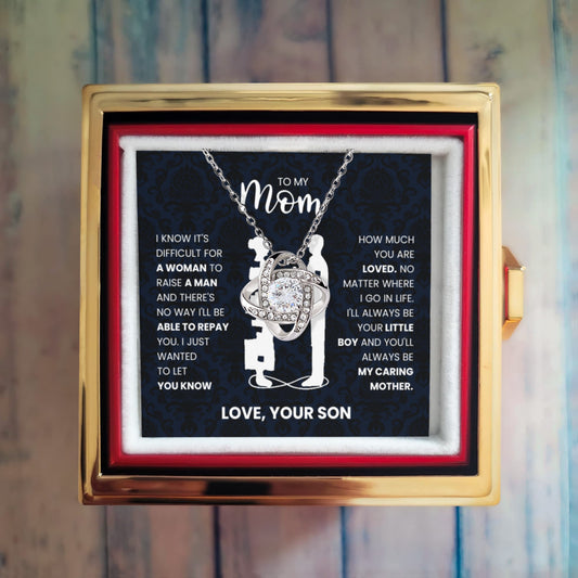 To My Mom - Love Your Son - Love Knot Necklace !