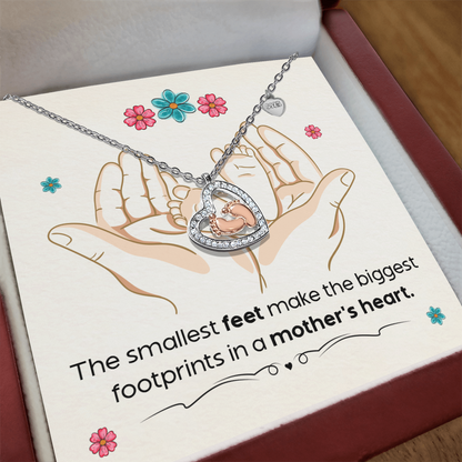 mothers day necklace baby feet design
