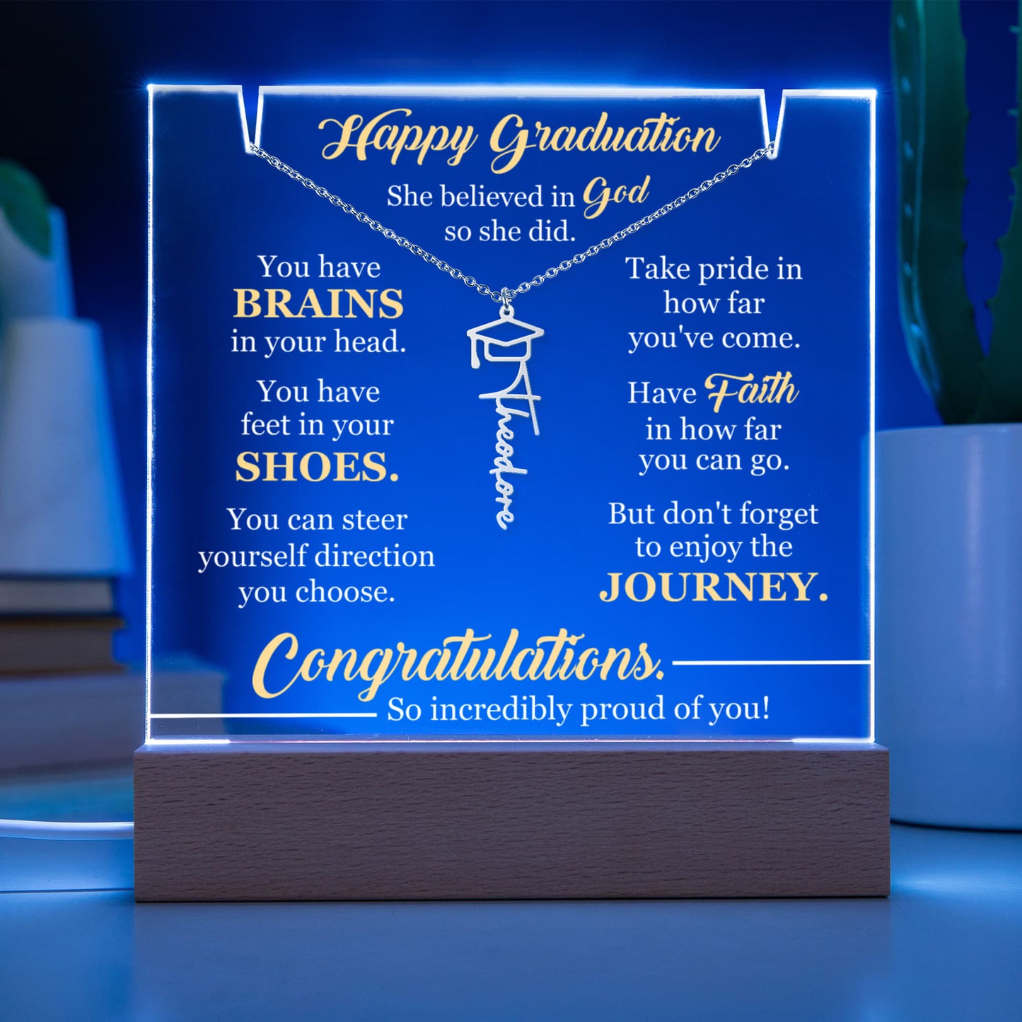 acrylic LED graduation keepsake