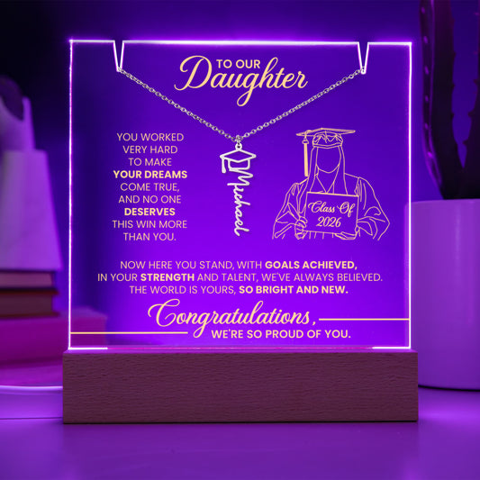 inspirational graduation plaque necklace