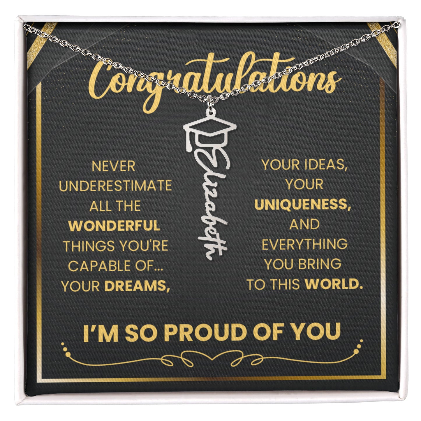 Graduation Necklace Gift – Congratulations Jewelry for Daughter | Inspirational Gift Class of 2026