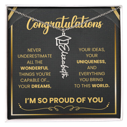 Graduation Necklace Gift – Congratulations Jewelry for Daughter | Inspirational Gift Class of 2026