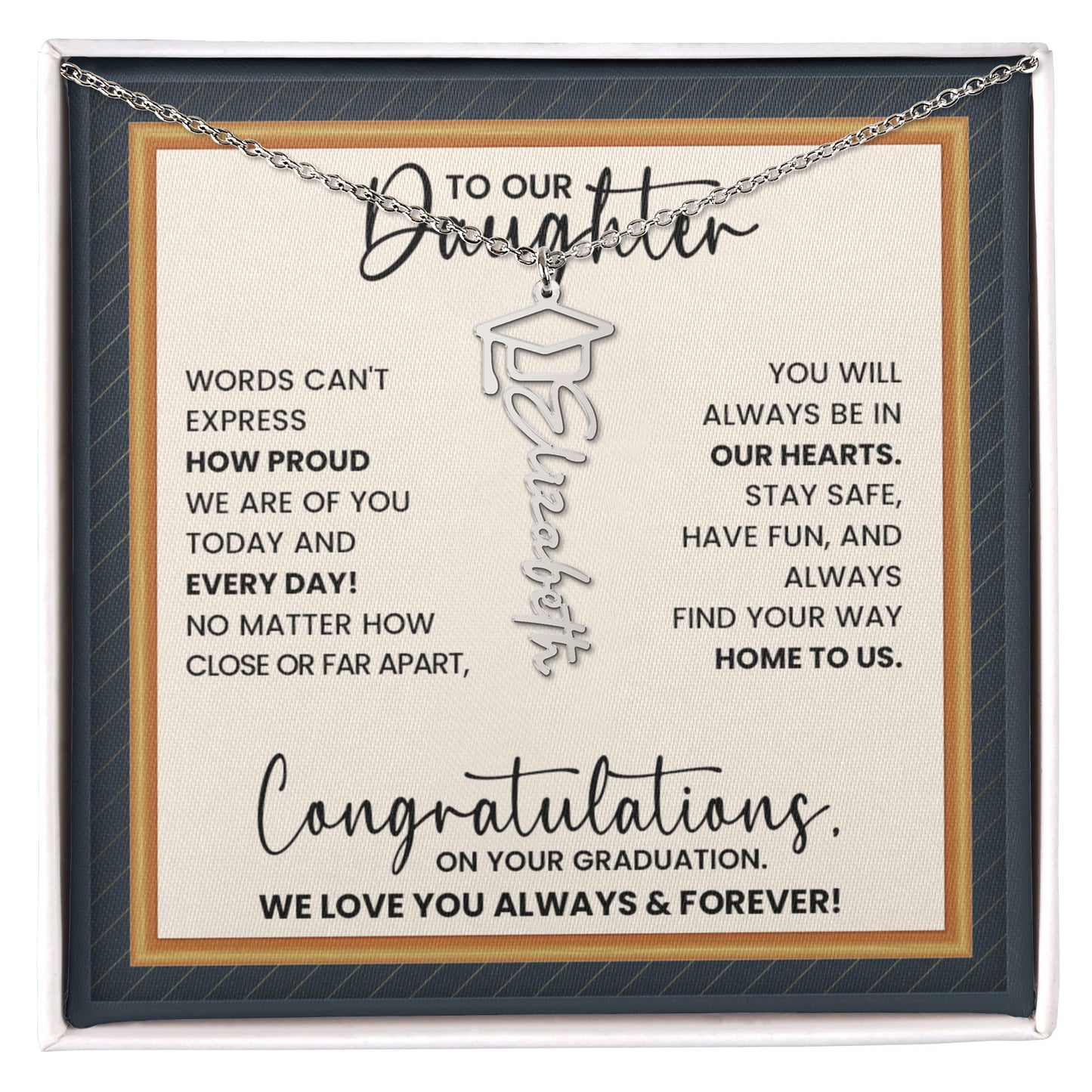 Graduation Necklace Gift for Daughter – Elegant Congratulations Jewelry | Minimalist Class of 2026 Gift