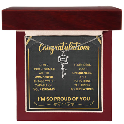graduation cap pendant necklace