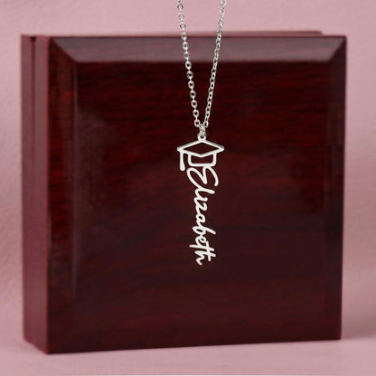 To My Daughter Graduation Necklace – Graduation Gift from Mom, Class of 2026 Jewelry for Daughter, Inspirational Gift, Name Pendant