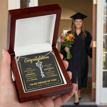 Graduation Necklace Gift – Congratulations Jewelry for Daughter | Inspirational Gift Class of 2026